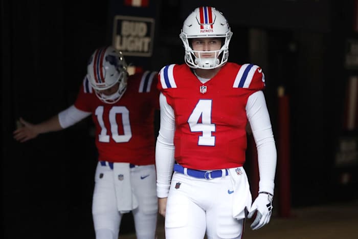 Mac Jones (10) and Bailey Zappe